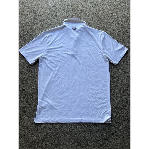 PXG Polo Shirt Mens Medium White Black Golf Performance Stretch Moisture Wicking - Picture 6 of 6
